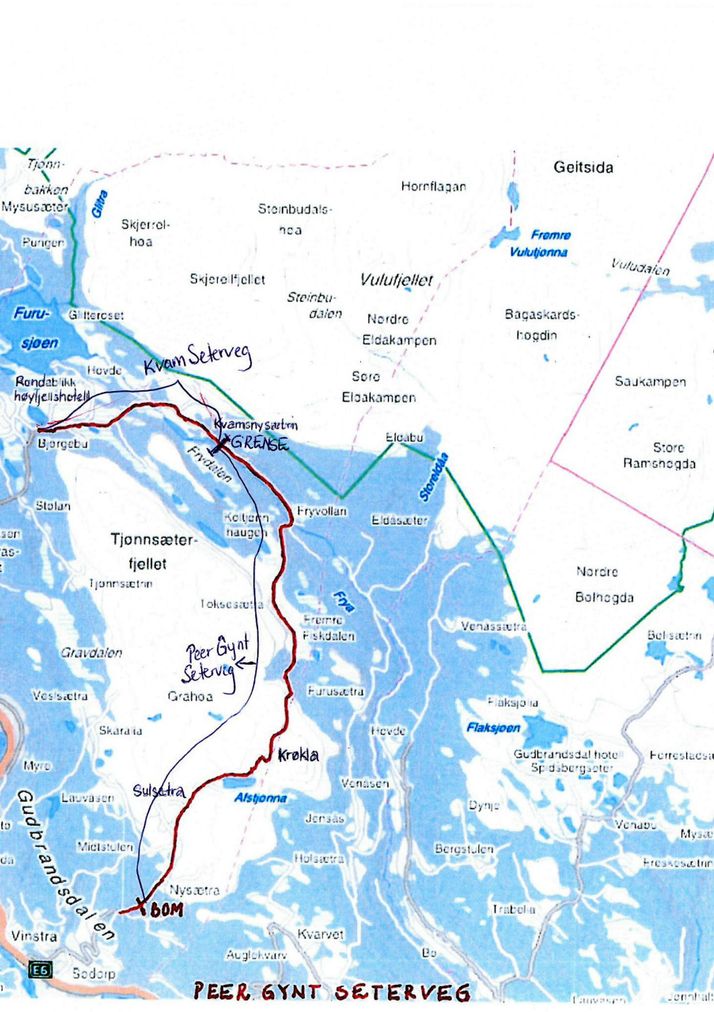 Peer Gynt seterveg inntegnet på kartet!
